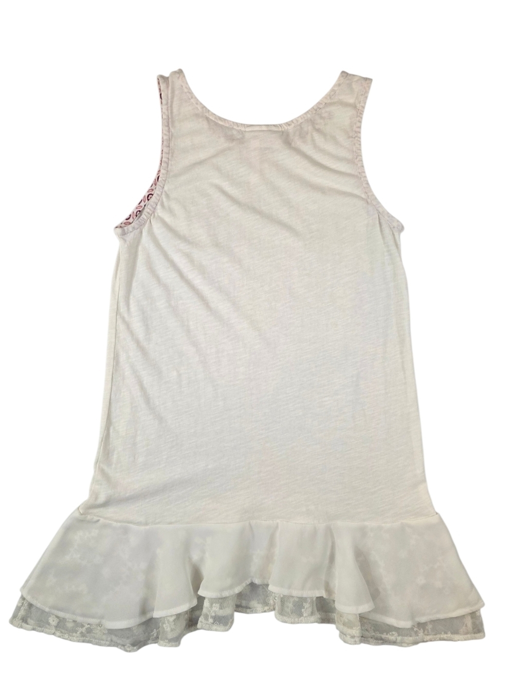 Matilda Jane 435 Ivory Ruffle Lace Hem Tank Top Boho Coastal Vacation Girls 14 - Picture 4 of 6